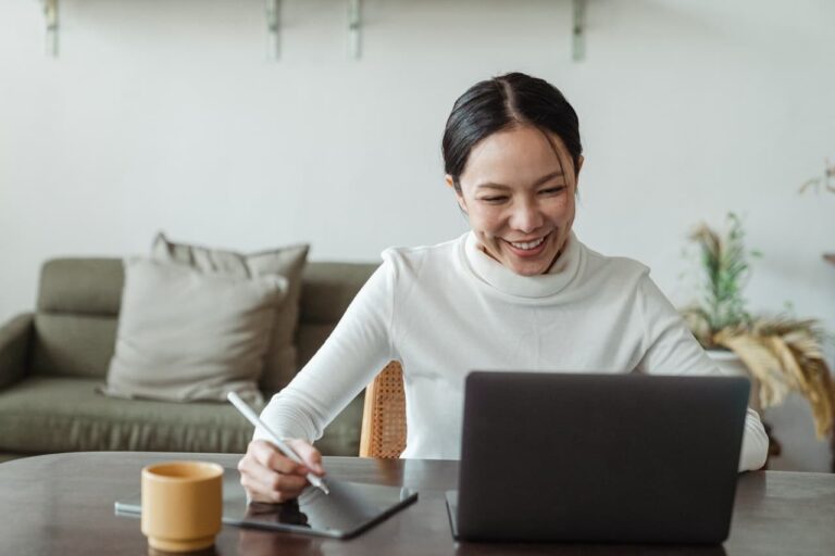 woman working